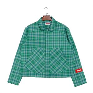 Camisa de Hombre de Alta Calidad, Talla Grande, con Doble Bolsillo Grande, Botones Cubiertos, Manga Larga, Diseño a Cuadros Verde, Camisas de Diseñador - Product Image 1