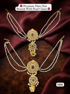Broche de boda india, horquilla para el pelo, adorno para moño, joyería étnica de templo para mujeres y niñas, para fiestas festivas, venta al por mayor del fabricante - Product Image 2