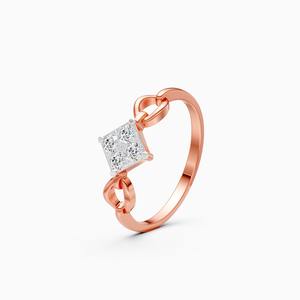 Anillo con racimo de diamantes cultivados en laboratorio de 0.20 quilates en oro amarillo, blanco y rosa de 9 quilates - Product Image 3