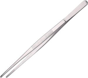 Pince à épiler longue à dents de précision en acier inoxydable, durable pour la manucure et la cuisine, idéale pour un usage domestique et artisanal - Product Image 1