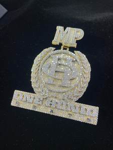 Colgante de Plata 925 con Letra Personalizada, Estilo Hip Hop Bling Iced Out, con Moissanita Redonda y Círculo, Colgantes de Letras de Moda - Product Image 5