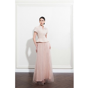 High Fashion Women's High Waisted <b>Skirt</b> ODM Supply NORAH <b>LONG</b> <b>SKIRT</b> Elegant Vertical Pleats Eco Friendly High Waist <b>Long</b> <b>Skirt</b> - Product Image 2