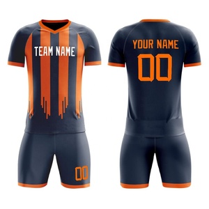 Uniforme de Fútbol Personalizado para Hombre, Cuello en V, Manga Corta, Rayado, 100% Poliéster, Absorbe la Humedad, Ajuste Atlético, Ropa de Equipo - Product Image 4