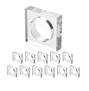 Anillo para Servilletas de Acrílico Transparente Personalizado, Nuevo Diseño Moderno, Organizador de Mesa para Cafetería o Cantina, Artesanía en Oferta - Product Image 2