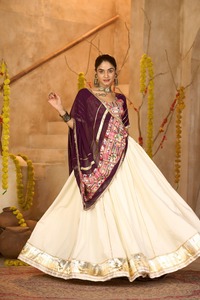 Women’s Premium Crepe Chaniya Choli Set with <b>Gota</b> Patti Work, Mirror Embroidery & Georgette Dupatta | Navratri Garba Wear - Product Image 2