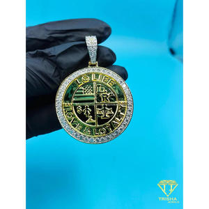 Handmade Hip Hop Logo Pendant With Gold And Black Finish Fashion Jewelry Style - Product Image 2