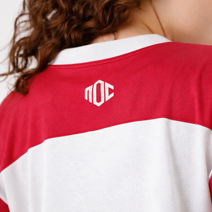 Maillot de football américain personnalisé en gros, bicolore, en maille respirante, col en V, uniforme d'équipe, marque privée, usine OEM - Product Image 6