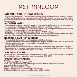 Tapis rafraîchissant pour animaux de compagnie Airloop, fabrication ODM Taïwan, design breveté à anneau de circulation d'air, libération complète du vent, utilisation multi-scénarios, personnalisable - Product Image 3