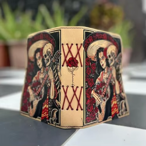 Eternal Serenade Gothic Genuine Leather Journal Vintage Handmade Notebook Day Dead Skeleton Rose Design <b>Lock</b> Closure <b>Diary</b> 7x5 - Product Image 4