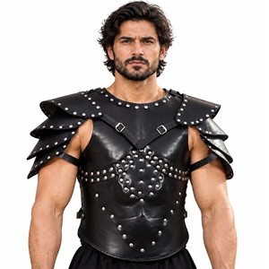 Armadura Negra Medieval de Guerrero Vikingo, Coraza, Hombreras, para Cosplay, Reenactment, Cine, Televisión, Adultos - Product Image 1
