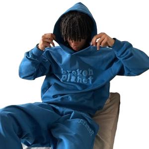 Chándal de mezcla de algodón de alta calidad 2025, sudadera para hombre, sin cuerda, sin bolsillos, jersey de gran tamaño, ropa de calle, estilo térmico - Product Image 1