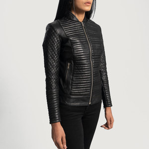 Veste en cuir pour femme de qualité supérieure, durable, tendance, à manches longues - Product Image 2