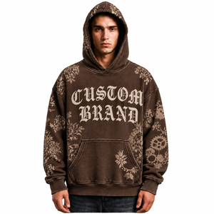 Men’s Custom <b>Gothic</b> Graphic <b>Hoodie</b> Oversized Streetwear Pullover Sweatshirt Vintage Floral Print Casual Fashion <b>Hoodie</b> - Product Image 2