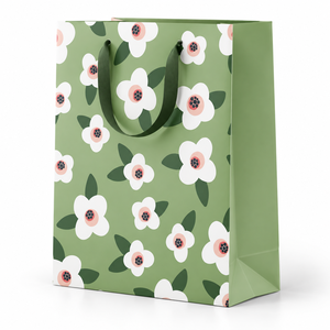 Custom Floral <b>Paper</b> <b>Gift</b> <b>Bag</b> With Handle Luxury Shopping <b>Bag</b> Eco Friendly Packaging <b>Bag</b> For Retail Boutique <b>Gift</b> Wrapping - Product Image 1