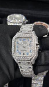 นาฬิกาข้อมือฮิปฮอปหรูหราประดับเพชร VVS มอยส์ซาไนต์  ตัวเรือนสแตนเลสสตีล ระบบออโตเมติก ผ่านการทดสอบเพชร - Product Image 5