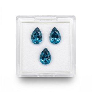 Natural London <b>Blue</b> Topaz Gemstone Pear Cut Faceted Loose Stone 2.00Ct for Jewelry Making - Product Image 1