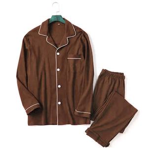 Ensemble de pyjama en satin de soie 100% pour femmes, respirant, uni, long, vêtements de nuit décontractés, deux pièces pour l'été, l'automne et l'hiver - Product Image 6
