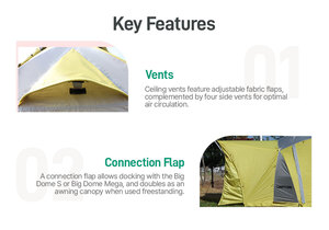 Tente de camping octogonale, tente extérieure imperméable pour 4-5 personnes, origine Vietnam, double couche, imperméable, installation facile, tente de glamping. - Product Image 4