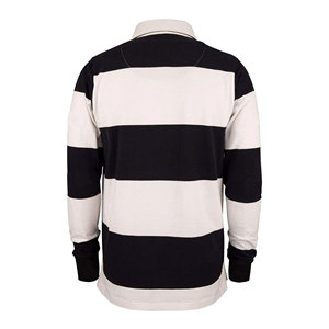 Camisa de Rugby de Manga Larga para Hombre, a Rayas, con Bloques de Color, de Algodón, Corte Regular, Cierre de Botones, Ropa para Adultos - Product Image 4