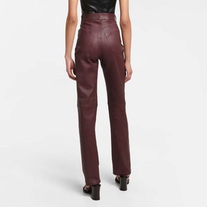 Pantalon en cuir véritable pour femme, taille mi-haute, en PU, hiver, faible MOQ, vente chaude, haute qualité, confortable, prix raisonnable - Product Image 3