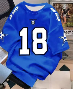 OEM Wholesale 100% Polyester Short Sleeve Printed T-Shirt High Quality American Football Jersey Custom Logo Summer <b>Plus</b> <b>Size</b> - Product Image 3