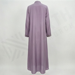 Conjunto de Abaya Larga Casual y Elegante de Verano con Frente Abierto para Eventos Especiales, Vestido Musulmán Modesto para Mujeres con Adornos de Cuentas - Product Image 2