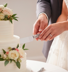 Stainless Steel Cake Knife <b>Set</b> With Pearl Accents Handmade Long Handle Cake Server And Knife For Dessert Serving - Product Image 6