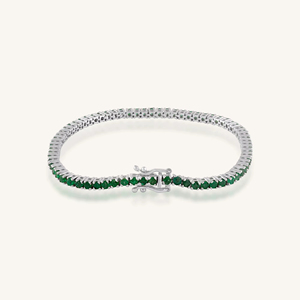 Pulsera de Esmeralda en Plata de Ley 92.5 KLSB-20664 - Product Image 4