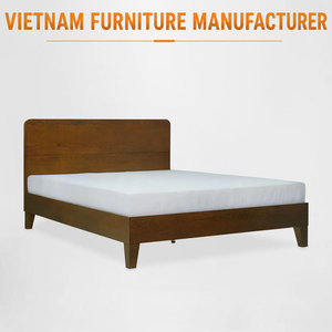 Solid Oak Wood Custom Design Wooden Bed <b>Frame</b> Minimalist Design Eco-Friendly Bedroom Furniture Factory Vietnam-made - Product Image 1