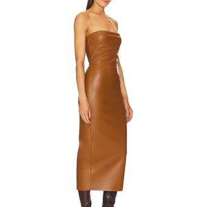Elegant Style Sexy Leather Dress For Women Wear Glamour Nights And Romantic Passion High Quality Women Dress - Product Image 3