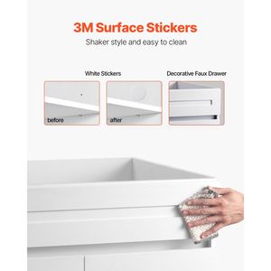Mobiletto Base Lavello Shaker Bianco da 36 Pollici Non Assemblato, Pronto per l'Assemblaggio, con Anta in Alluminio, Materiale Soft C, 24 Pollici L x 34,5 Pollici H - Product Image 4