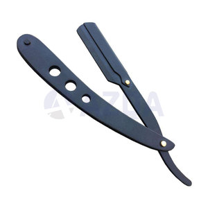 Rasoir professionnel en acier inoxydable pour barbe, avec manche en bois naturel, lame unique, outil de toilettage manuel pour hommes - Product Image 2