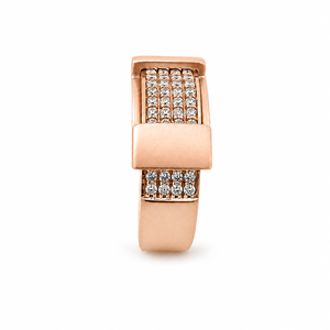 Bague Chevalière Homme en Or Massif 18 Carats avec Grappe de Diamants et Incrustation d'Émail Blanc, Forme Rectangulaire Géométrique, Polissage Brillant, Cadeau de Mariage ou de Fête - Product Image 3