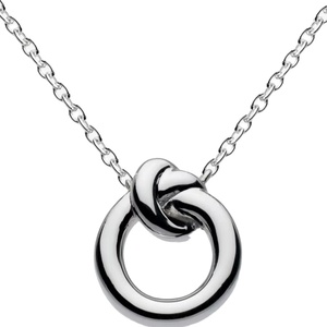 Vintage 925 Sterling Silver Acier Inoxydable Cercle Nœud Rond Pendentif Collier Lien Chaîne Bijoux pour Femmes - Product Image 1