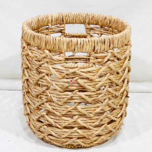 Paniers de rangement en jacinthe d'eau, ronds, style bohème, faits à la main en fibres végétales, pour l'organisation du salon - Product Image 3