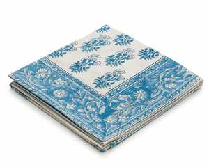 Nappe de table réutilisable et lavable en coton 100% à imprimé floral bleu, décoration de table pour la maison, les mariages et les fêtes - Product Image 3