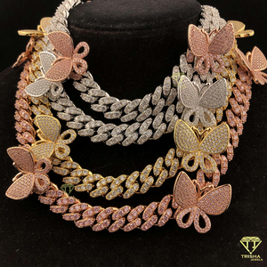 Nueva Cadena Cubana de Plata de Ley 925 con Incrustaciones de Diamantes Moissanite en Oro Amarillo y Oro Blanco, Estilo Hip Hop, Certificada - Product Image 6
