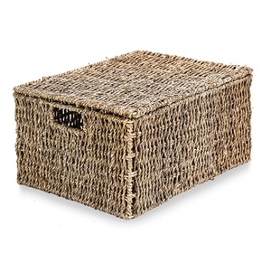 Seagrass Storage <b>Basket</b> <b>with</b> <b>Lid</b> Handmade Storage <b>Basket</b> Wholesale eco-friendly Made in Viet Nam - Product Image 5