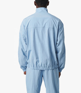 Ensemble de survêtement pour homme personnalisé, coupe-vent et pantalon, en nylon épais et polyester, à fermeture éclair, motif uni, pour l'hiver - Product Image 4