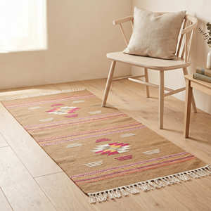 Tapis Kilim en coton d'inspiration aztèque pour salon, style bohème éclectique et intérieurs design - Product Image 6