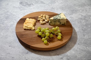 Wood Double Tier Rotating Tray Smooth-Spin Lazy Susan for <b>Tabletop</b> Spice Serving - Product Image 3