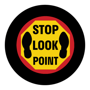 Panneau de signalisation de sécurité Brady GOBO STOP LOOK POINT, 1,48 po de diamètre, panneau d'avertissement pliable flexible pour la projection de sécurité industrielle - Product Image 2