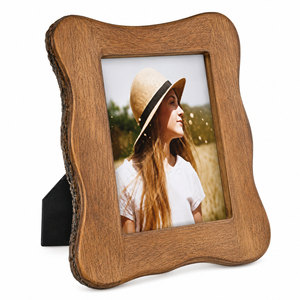 Latest Style Wavy Edge Wooden Photo <b>Frame</b> <b>Vintage</b> Solid Wood Tabletop <b>Picture</b> <b>Frame</b> for Home Décor & Desk Display On Sale - Product Image 1