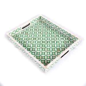 Bandejas de lujo con incrustaciones de resina y nácar para servir y almacenar, ideales para Ramadán y Eid, platos modernos para mesas de café. - Product Image 2