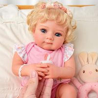Poupée Reborn Babeside Ziva de 17 pouces - Corps entièrement en vinyle, cheveux implantés à la main, mini jouet doux pour filles