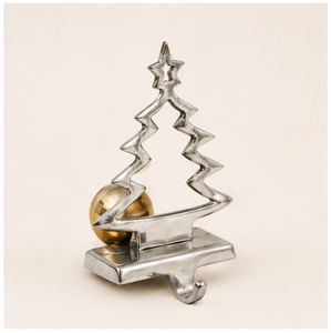 Modern Minimalist Silver Christmas Tree <b>Stocking</b> Hook For Mantel Durable Metal Holiday Decoration And Festive Gift Hanger - Product Image 3