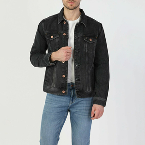 Veste en jean d'hiver grande taille pour homme, style vintage, nouveau design décontracté, couleur unie, imprimé, effet vieilli, chemise de mode individuelle - Product Image 1