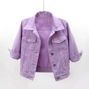 Chaqueta Corta de Mezclilla Personalizable con Logotipo, de Alta Calidad, Estilo Blusón, Cuello Camisero, Manga Larga, Casual y Elegante para Mujer - Product Image 2