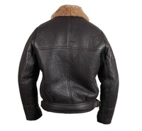 Veste en cuir Sherpa en peau de mouton pour homme, blouson d'hiver en fourrure de mouton, bombardier de chasse marron, vol B3, vente en gros, 2021