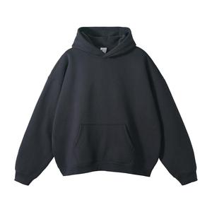 Sweat à capuche pour homme de haute qualité, personnalisé, en noir uni, avec capuche, en polyester/coton, pour l'hiver - Product Image 1